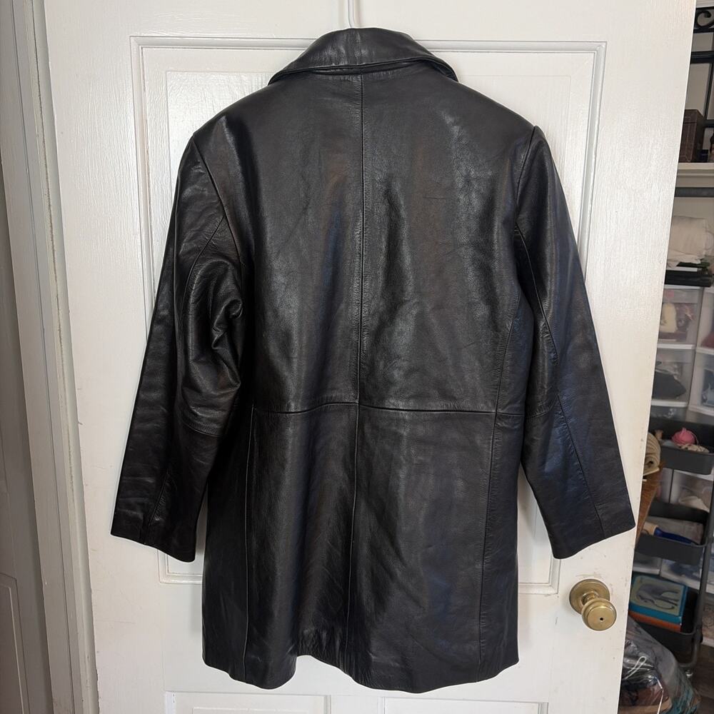 Ambition New York Women's Black Leather Jacket S Zip Front Removable Lining Moto - Picture 3 of 13